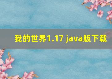 我的世界1.17 java版下载